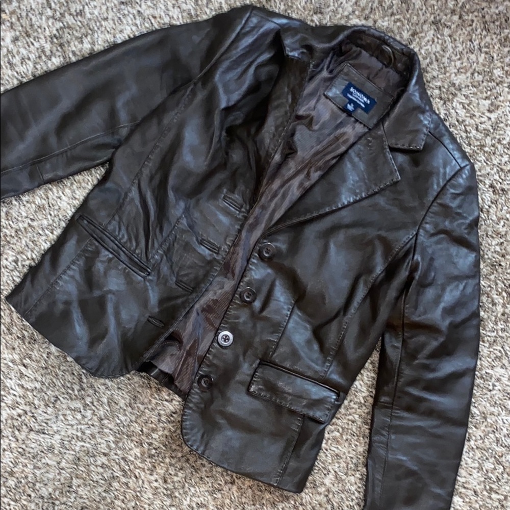Lamb skin leather Dark Brown Leather Jacket
